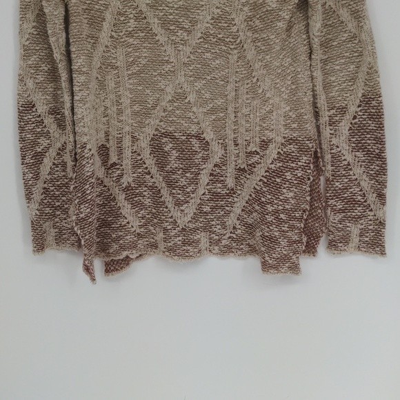 Knox Rose Ombre Cream Tan Rose Striped Knit Scoop Neck Side Slit‎ Sweater Small - Picture 3 of 13
